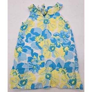 Vintage Navy Baby Girls Floral Dress With Ruffles & Back Zip